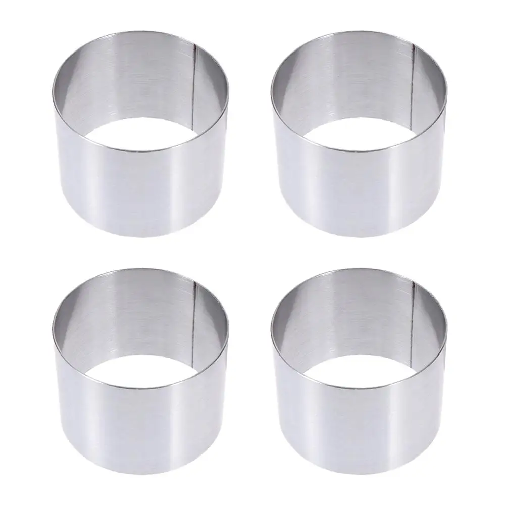 

4 Pcs Cake Mold Baking Set Mousse Circle Stainless Steel Mini Round High Quality