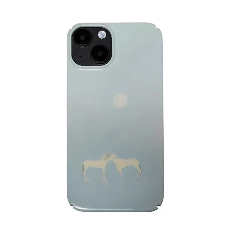 

Blue Gradient Pony Cartoon Phone Case for IPHONE 17 Air 16E 15 PROMAX 14 Plus 13 12 MINI 11 PRO 16Plus XR XS Acrylic Phone Cover