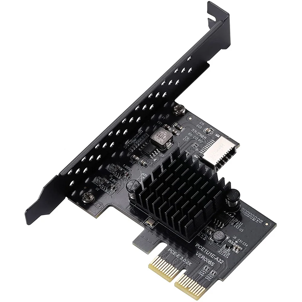 

PCI-E 2X to USB3.1 A-Key Gen2 Front Type-E Expansion Card,10Gbps Type-E Internal 20-Pin Front Panel Connector Riser