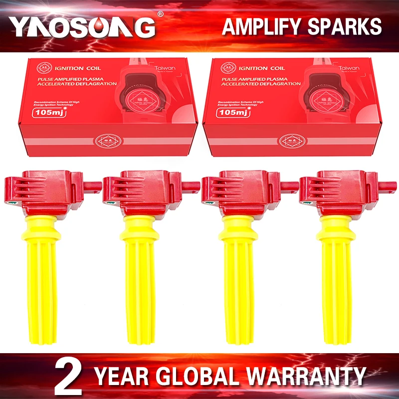 4Pcs Ignition Coils For Ford Fusion Focus Mustang Escape Explorer Taurus Lincoln MKT Volvo S60 S80 V60 V70 XC60 CM5Z12029A UF670