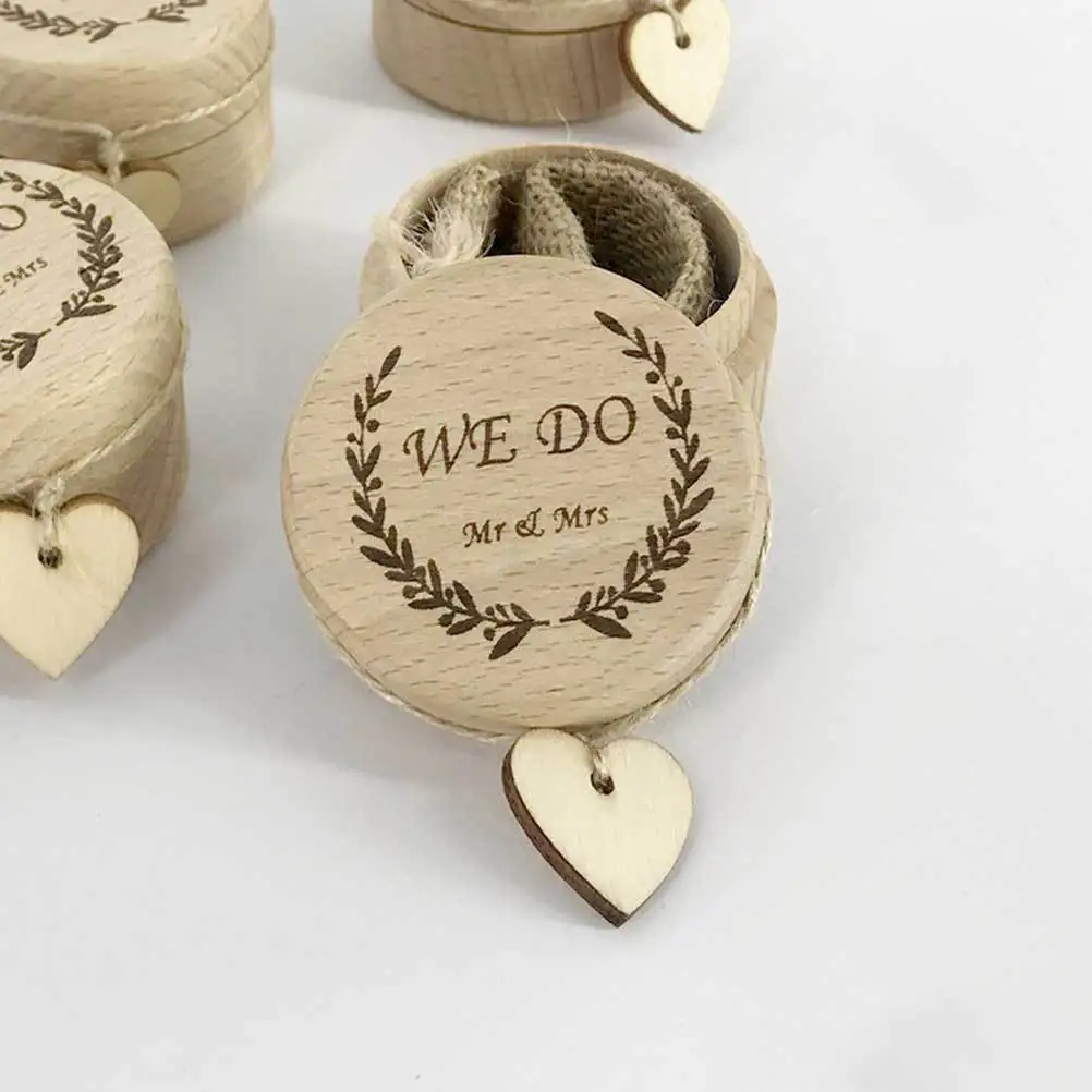 

1Pcs Rustic Wooden Ring Box Wedding Engagement Proposal Valentine Day Gift High Quality Compact Size Wooden Ring Box