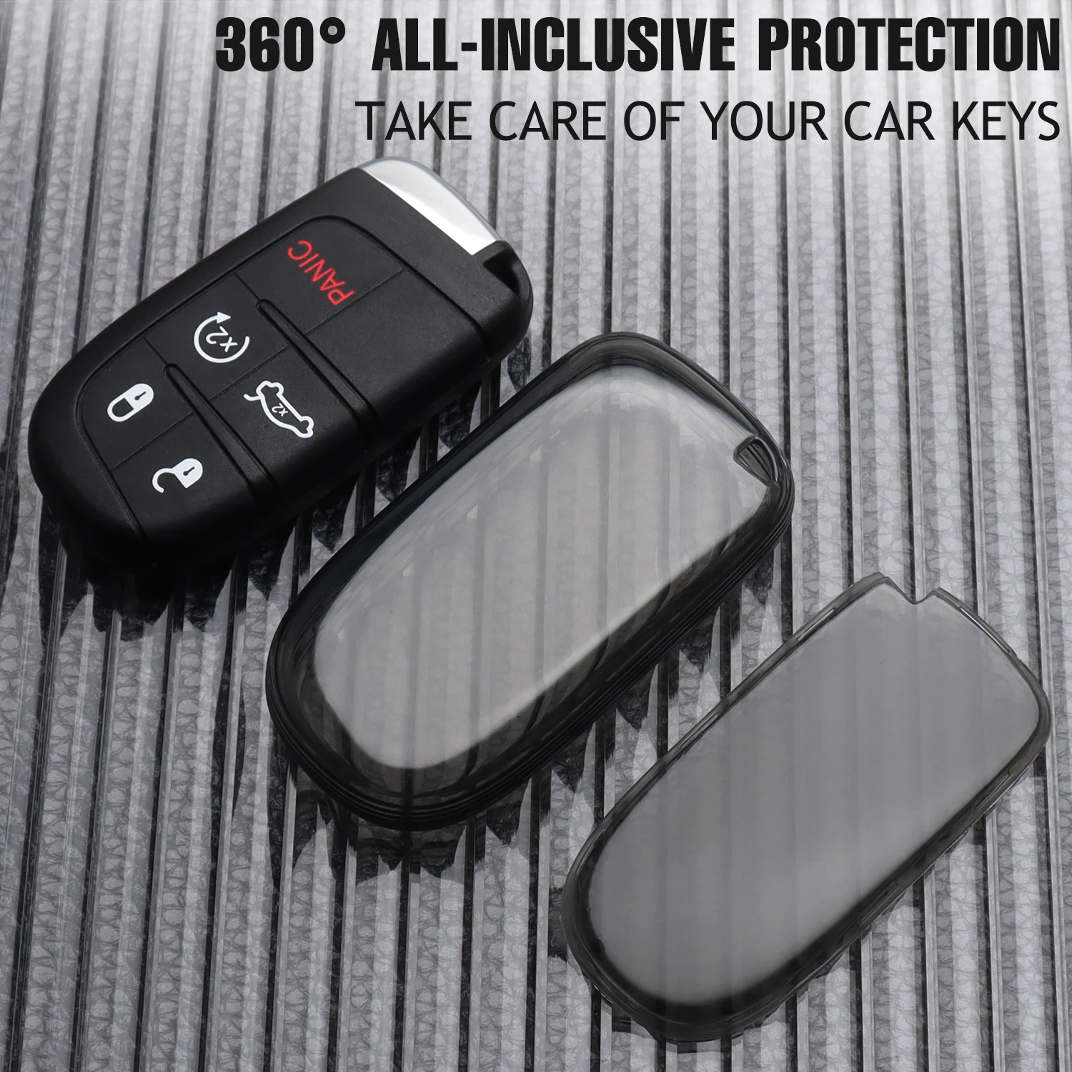 Funda transparente suave de TPU para mando a distancia de coche, funda para Jeep Renegade Compass Cherokee Dodge Ram 1500 Journey Charger Chrysler 1500
