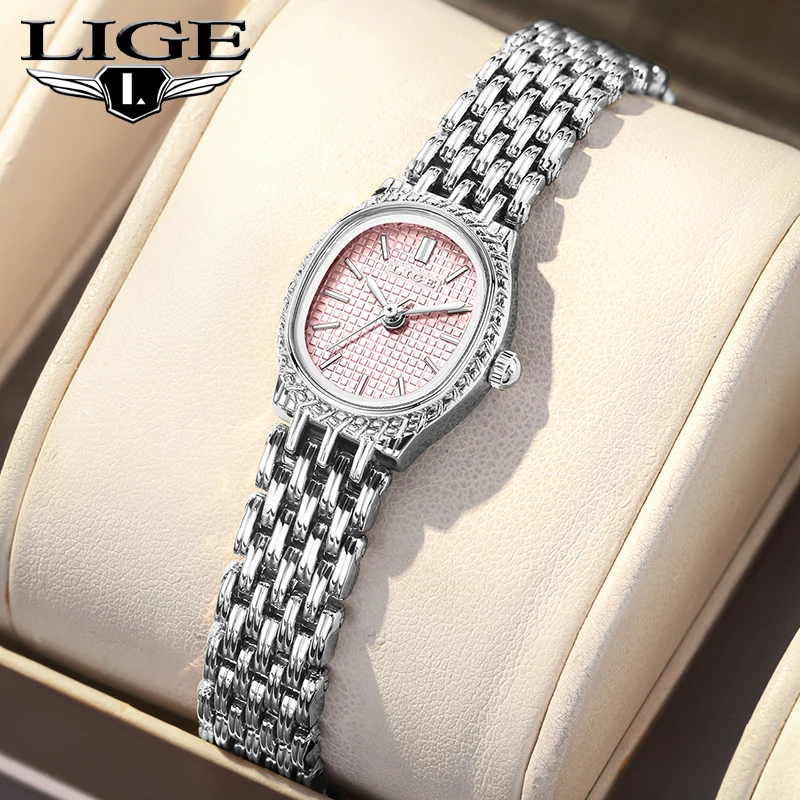 

LIGE 2026 Top Brand Luxury Womens Watch Fashion Elegant Quartz Wristwatches 30M Waterproof Steel Watches Ladies Gift Reloj Mujer