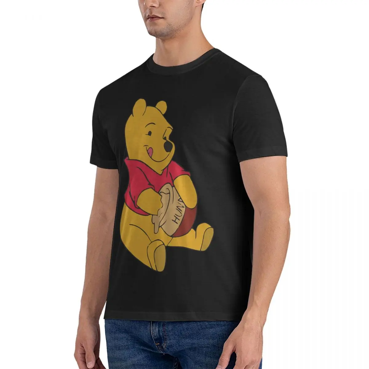 Famous Disney Movies T Shirt Men's Cotton Awesome T-Shirts O Neck Winnie Tee Shirt Short Sleeve Clothing Birthday Present