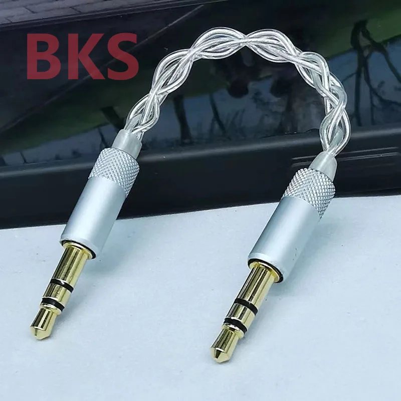 Customize 4-Strands 3.5mm Male to 3.5mm AUX High Purity Silver Wire Audio Cable For Walnut V2/V2S Zishan Z1/Z2 Amplifier MP3 DIY