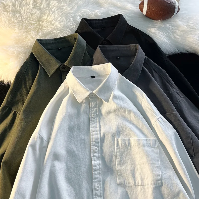 Layer de base ample irt pour hommes, en pur coton épais, Long Sve, tendance, automne, vêtements intérieurs polyvalents, Hong Kong Sle L...