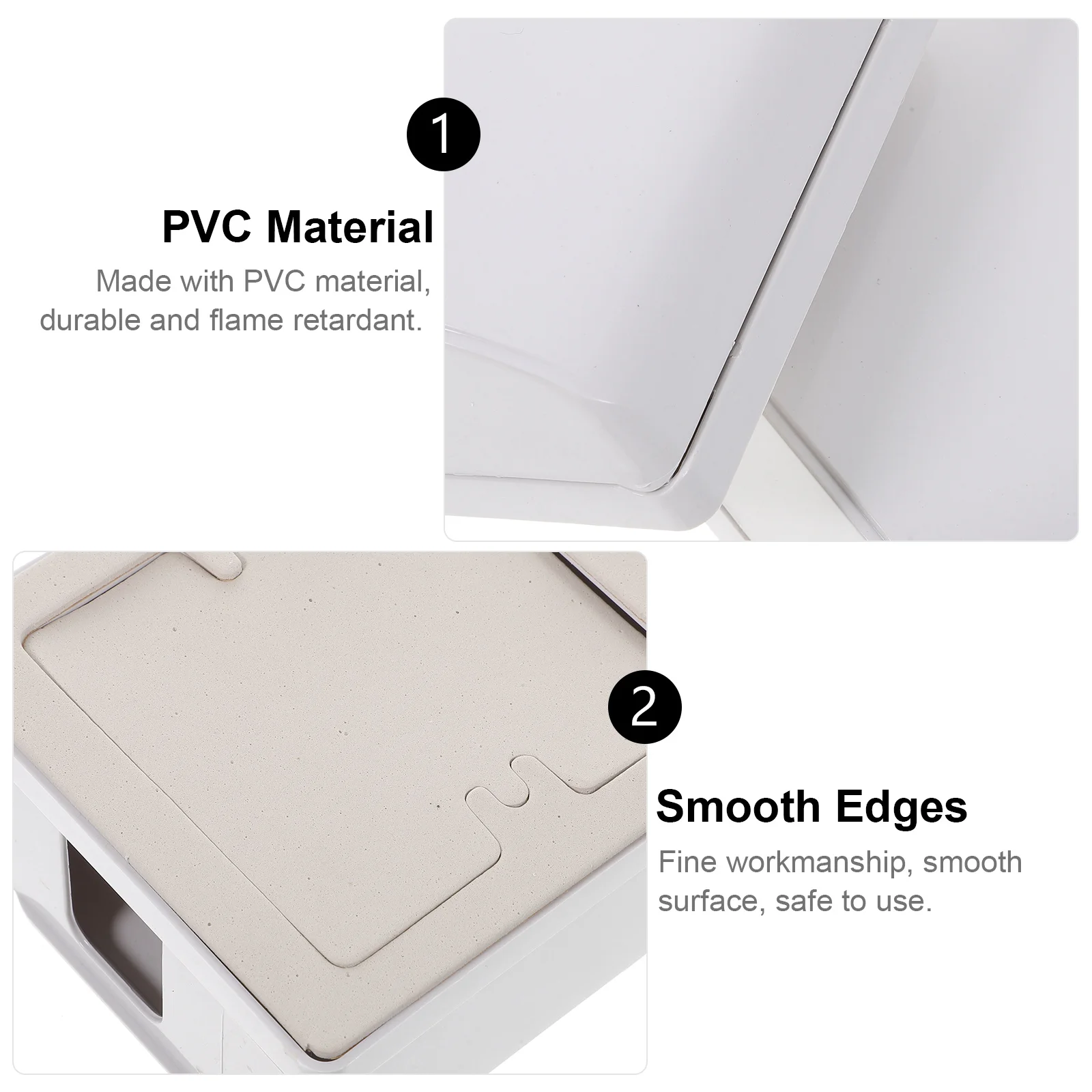 

2Pcs White Waterproof PVC Socket Covers Durable Electric Outlet Guard Box Protector Safe Wall Plate for Home Office Restaurant