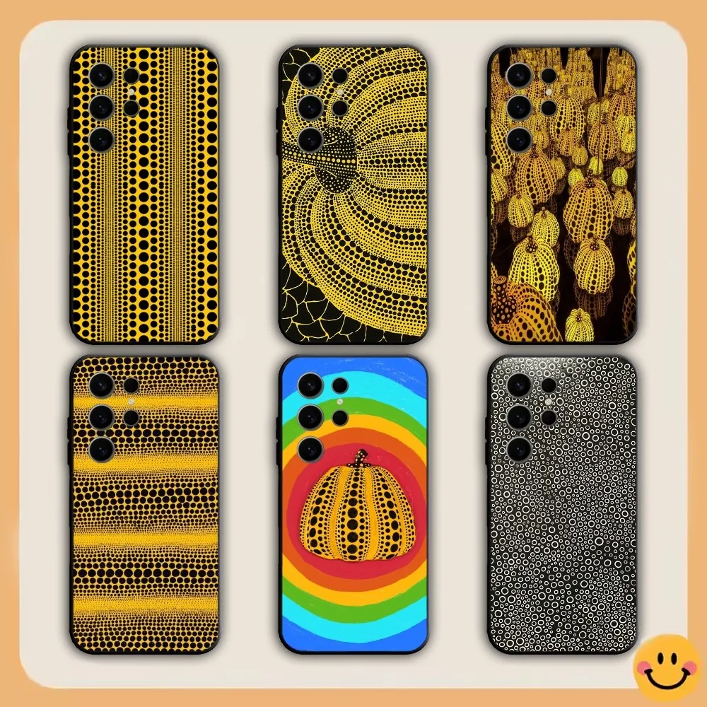 Y-Yayoi K-Kusama Art Phone Case For Samsung S21,S22,S23,S24,S30,Ultra,S20,S30,Plus,S21 Fe,Note20 5G black Cover