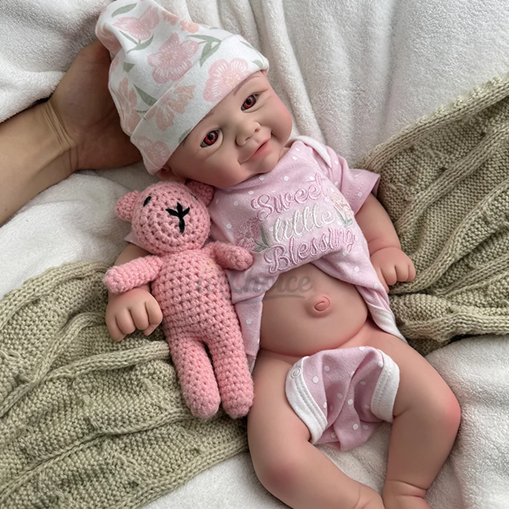 

17-дюймовая силиконовая кукла Reborn для маленьких девочек, реалистичная очаровательная и ручная роспись, кукла для художественных коллекций «сделай сам», рождественские и детские игрушки