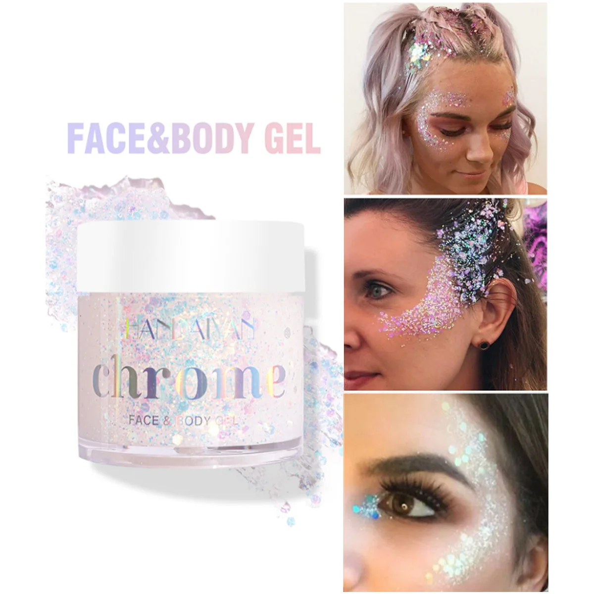 Body Glitter I 6 Colors + Glitter Glue for Face Glitter Makeup, Hair, Eye & Fine Glitter Eyeshadow - Perfect for Halloween