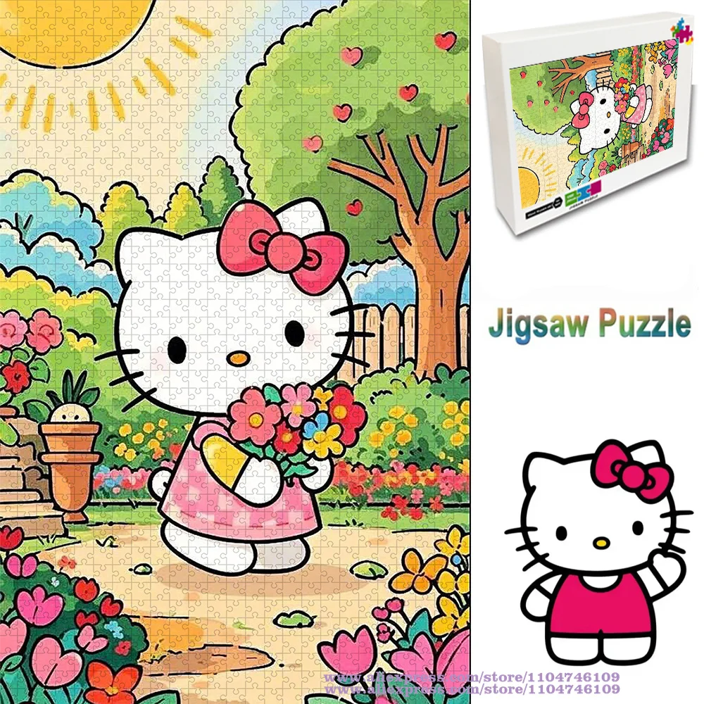 

Miniso Sanrio Hello Kitty Puzzle Jigsaw Cartoon Anime Puzzles 108/200/300/500/1000/1500Pcs Intelligence Puzzles Home Decor