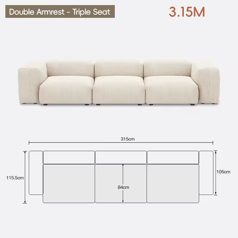 구름처럼 부드러운 코듀로이 소파 상세 이미지