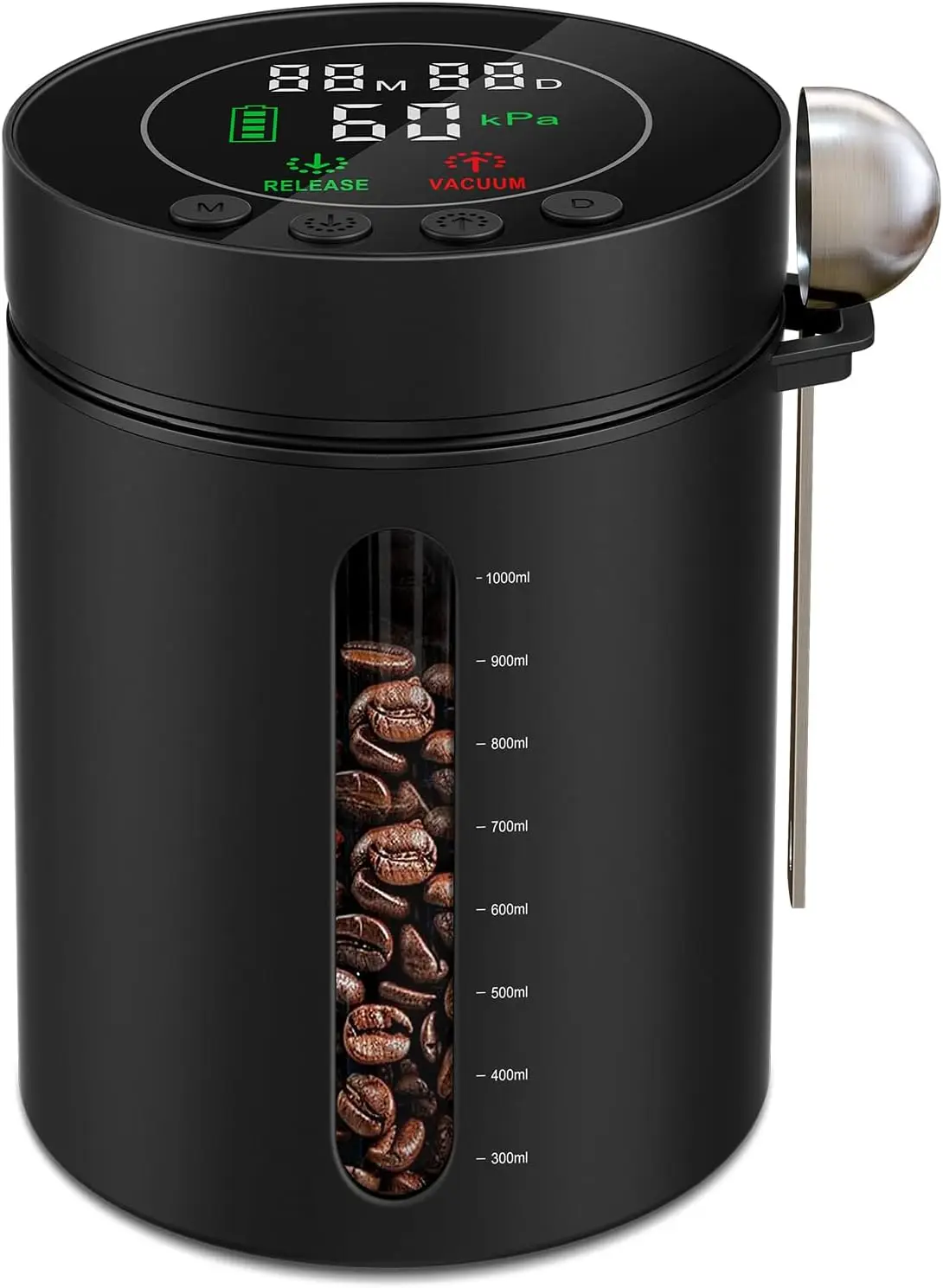 

Автоматическая вакуумная канистра для кофе, герметичные контейнеры для хранения продуктов питания объемом 1,3 л с интеллектуальным датчиком давления, электрический контейнер для кофейных зерен