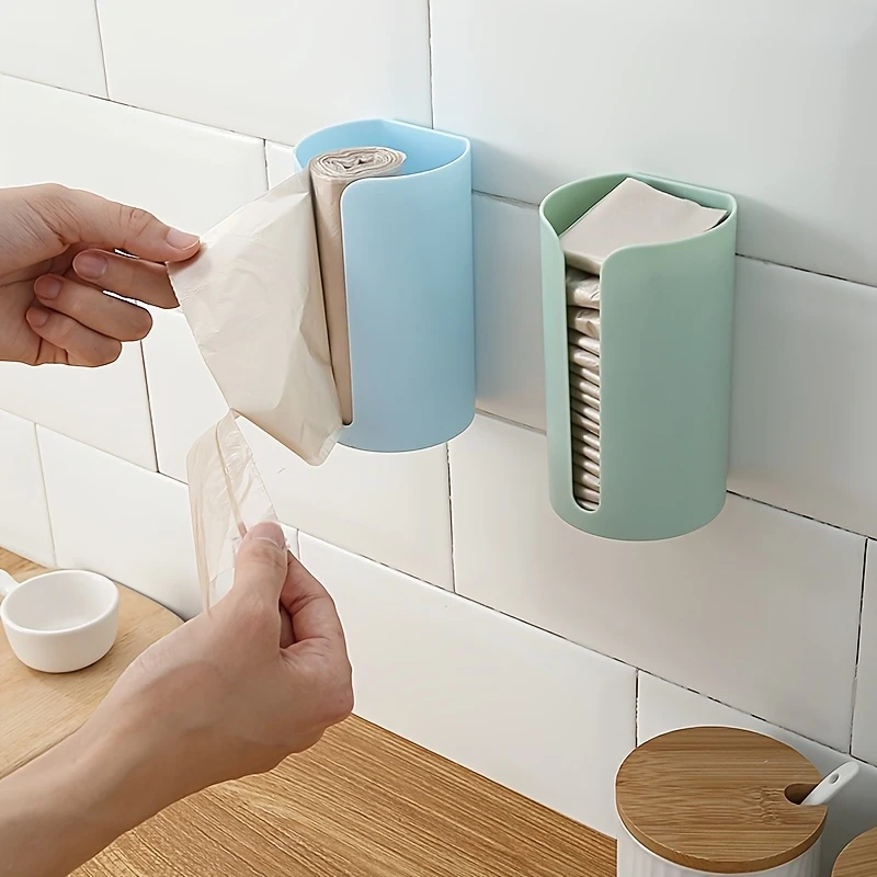 Aufbewahrungsbox für Müllsäcke, Plastiktüten-Sammler, nahtloser, wandmontierter praktischer Tütenspender für die Küche
