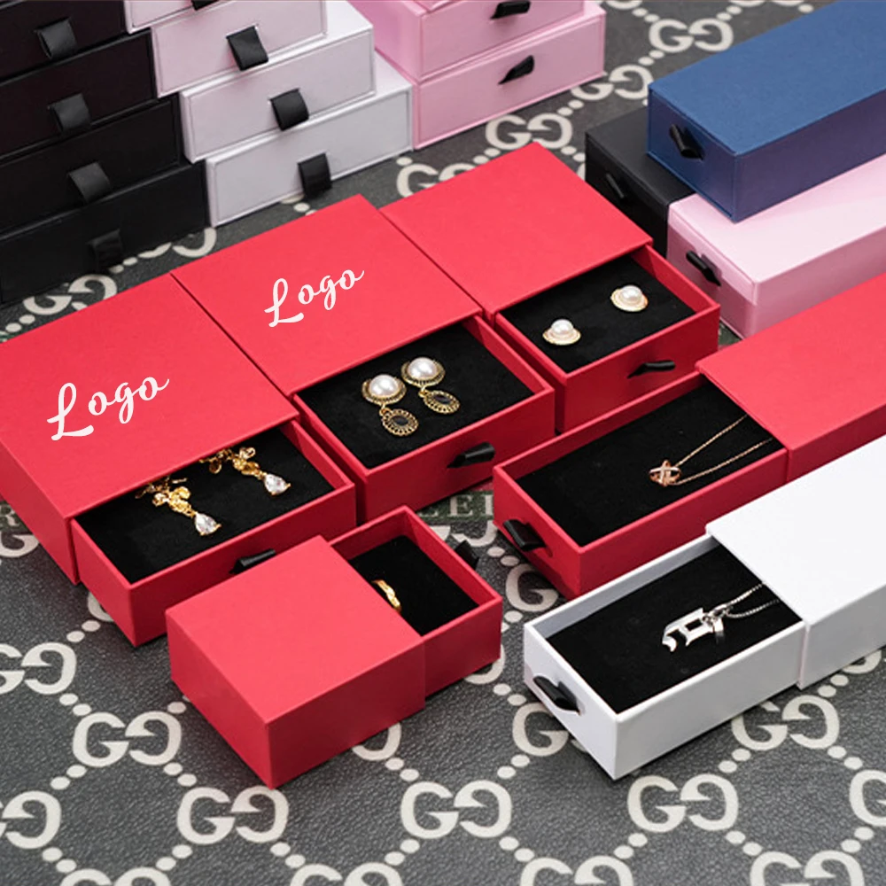 

50 шт. 9x9x2,5 см бумажная шкатулка для драгоценностей на заказ серьги кольца коробки персонализированный логотип шикарное ожерелье упаковка картонный ящик