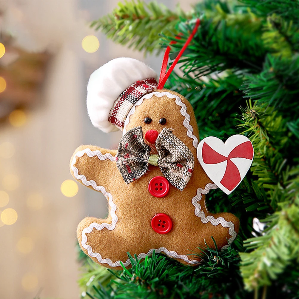 

2Pcs Gingerbread Man Hanging Ornaments Christmas Decor Indoor Tree Decorations Vintage Home Decor Festive Holiday Ambience