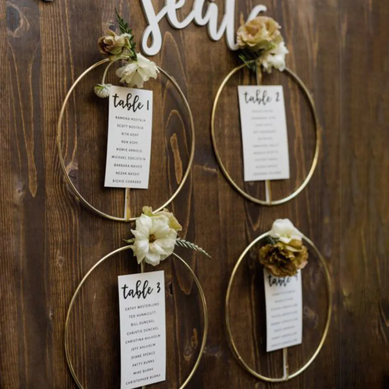 Runder Metall-Blumen-Reifenkranz, Makramee, Hochzeit, Verlobung, DIY, Traumfänger, Wandbehang, Basteln, Metallring für Tischdekorationen