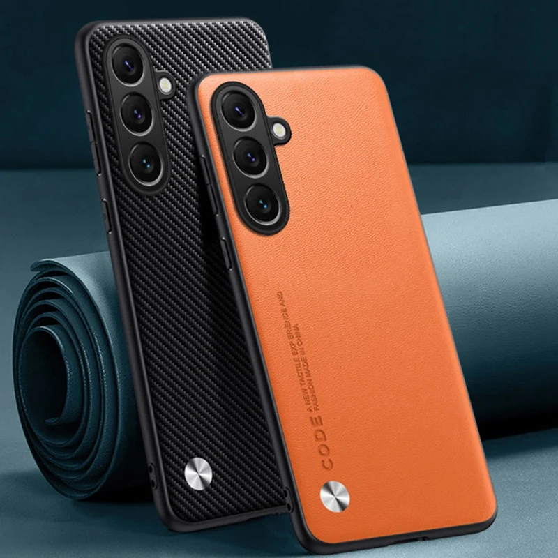 Capa de Telefone de Luxo em Couro PU para Samsung Galaxy S26 Ultra S25 Edge S24 FE S22 S23 S21 Plus Note 20 Proteção Capa Traseira Coque