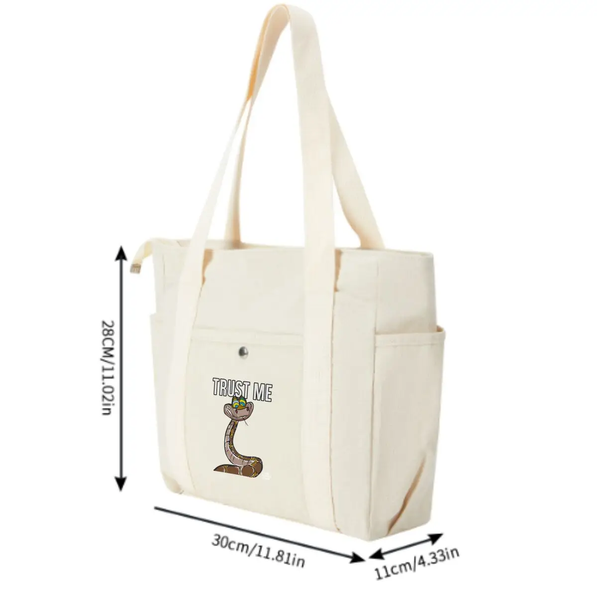 Trust Me Snake Humor Reptile Motto Design with Multiple Pocket Lightweight Foldable Design for Office Commute Shopping