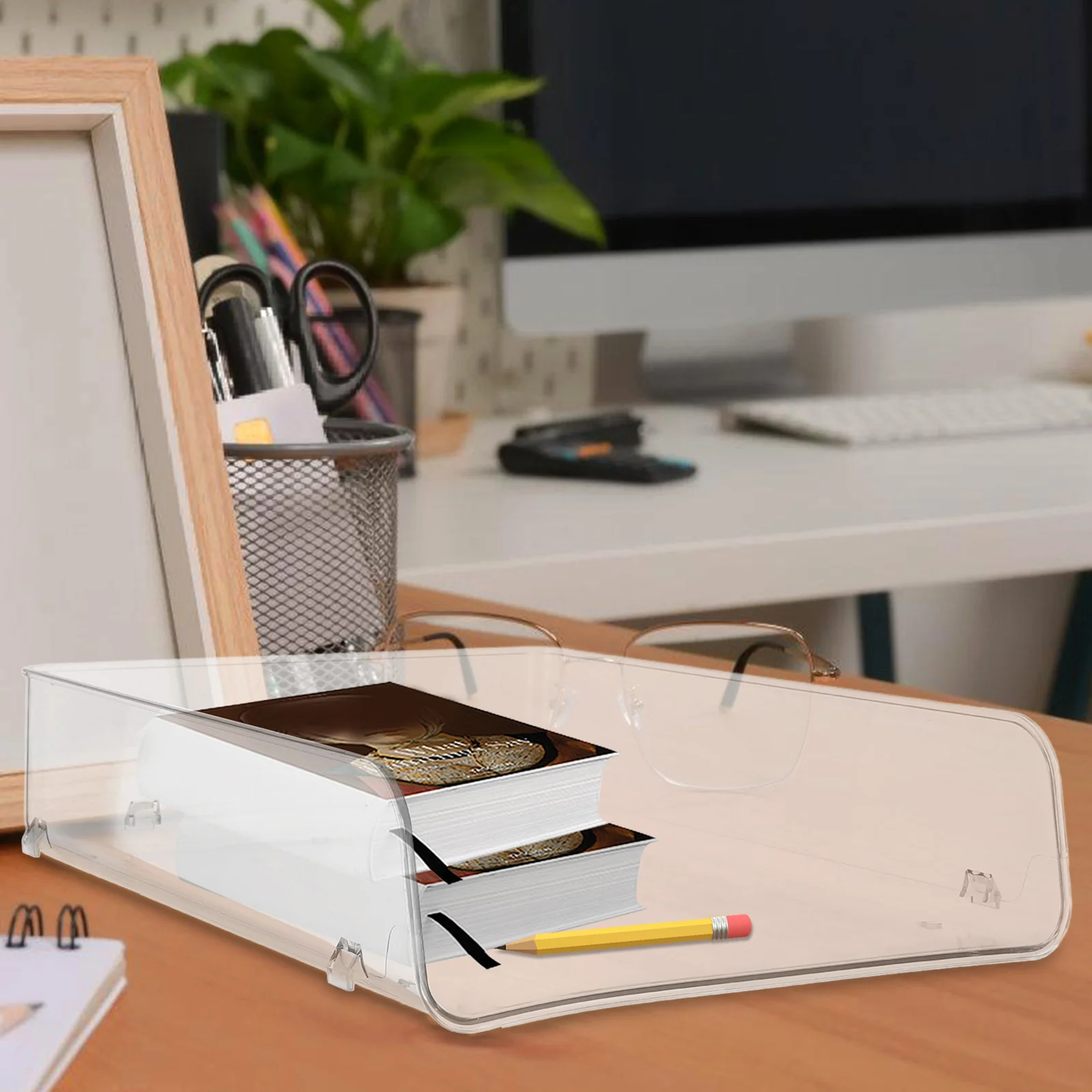

Stackable Box File Box Desktop Makeup Case Home Use Simple Design Tidy Desktop Multifunctional Sundries Organizer Cube Storage