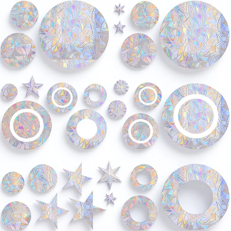 

6pcs Anti Collision Window Stickers For Birds Rainbow Glass Cling Decals Prevent Bird Strikes Home Decor Kitchen Living Room
