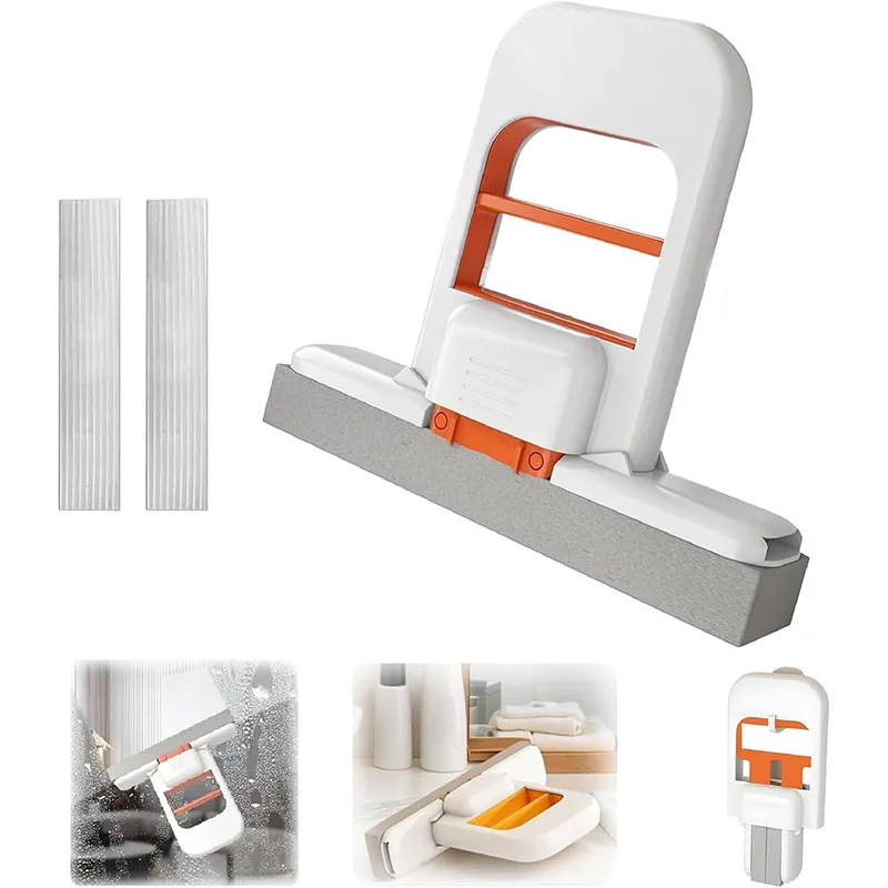 

2/4pcs Self-Squeezing Desktop Mops Handheld Sponge Mop for Home Bathroom Kitchen Foldable Tabletop Scrubber Mini Cleaning Tools