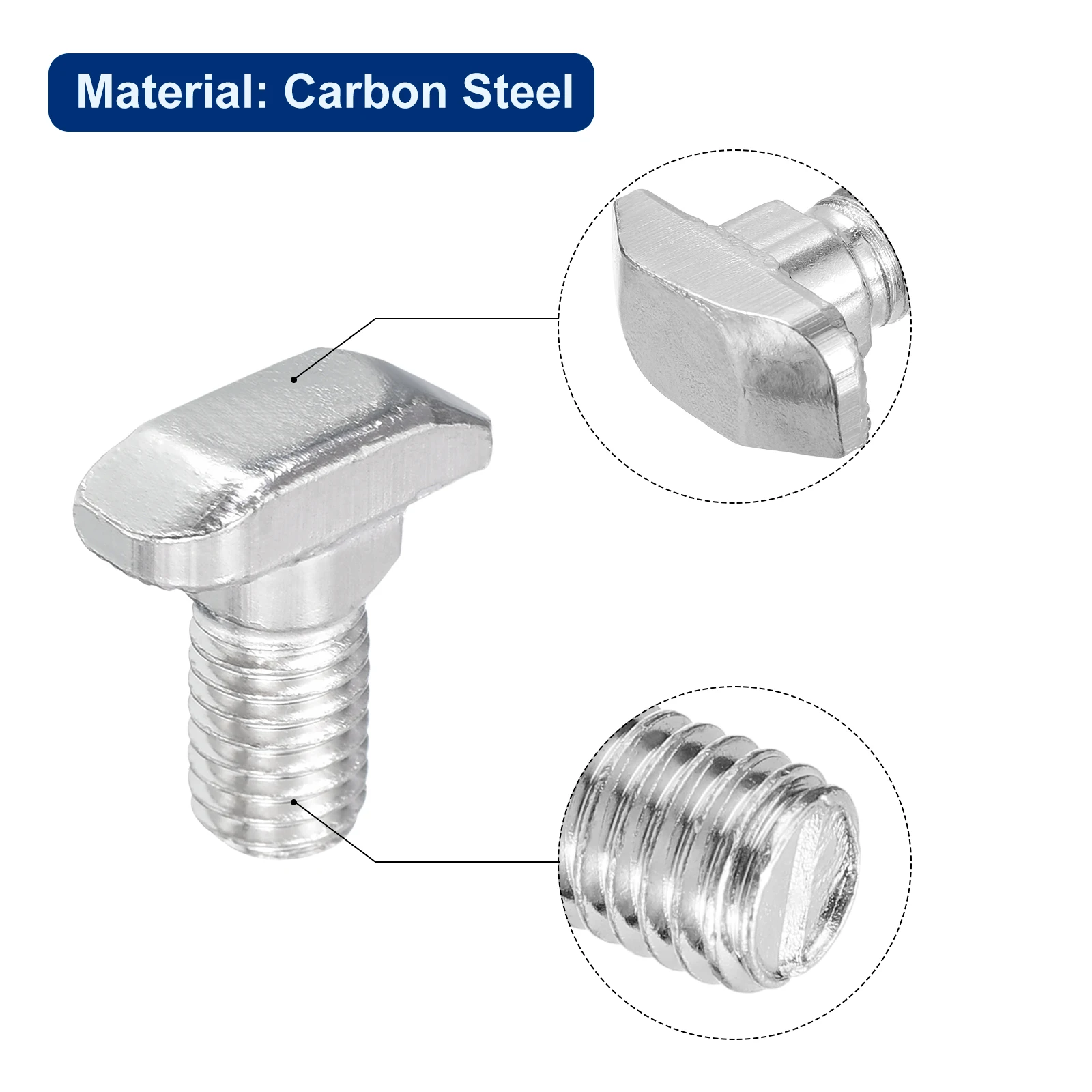 20/30/40pcs T-Slot Bolts M6 M8 Hammer Head Bolt T Screw Carbon Steel Drop-in Stud for 4040 Series T-Slot Aluminum Extrusion Prof