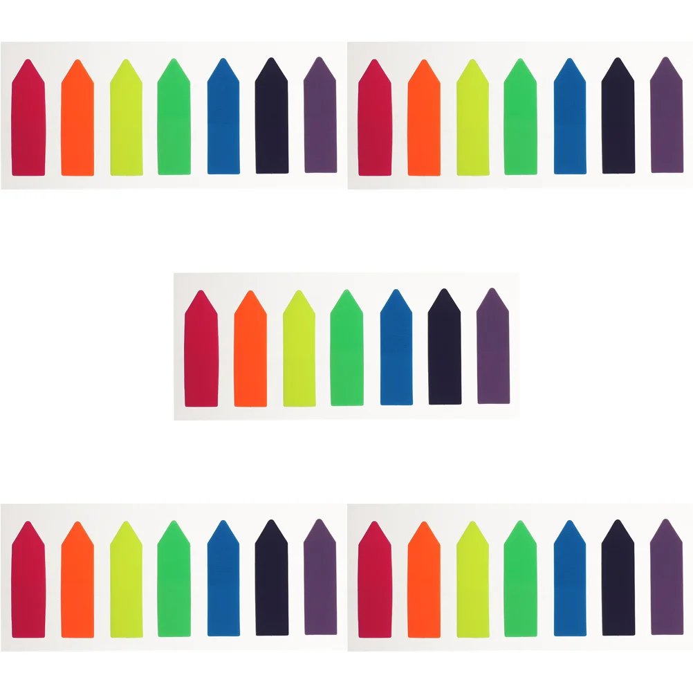 

5pcs Arrow Label Stickers Transparent Notes Fluorescent Page Marker Index Tabs Self Adhesive Paper Mark Book Tabs Annotations