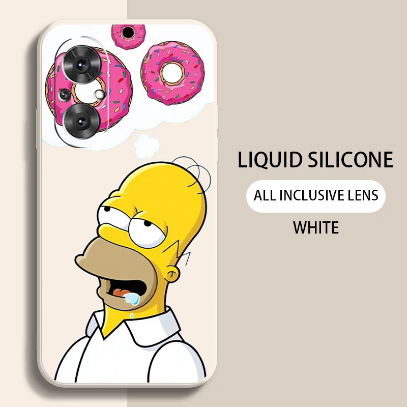 Cartoon die Simpsons für Oppo A97 A94 A93 A92 A91 A74 A55 A54 A16 Telefon hülle flüssige Silikons chale weiche flüssige Silikon hülle