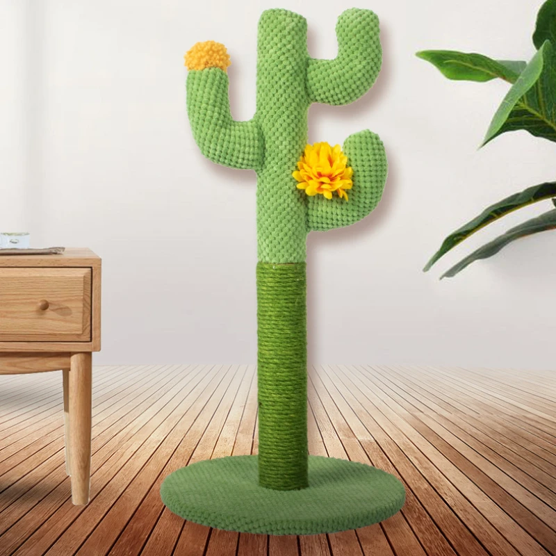 Cactus-Shaped Cat Scratching Board Interactive Kitten Scraper Cat Climbing Frame Toy for Adult and Young Cats