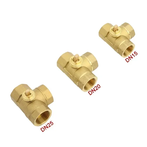 Imagen 2 del producto Cuerpo de válvula de bola de latón motorizado de 3 vías, 1/2 "", 3/4"", 1 "", DN15, DN20, DN25, cuerpo de válvula de bola de rosca eléctrica