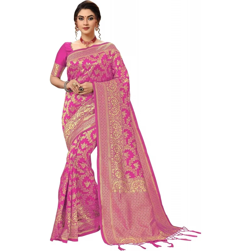 

Women's Banarasi Art Silk Saree with Blouse Piece