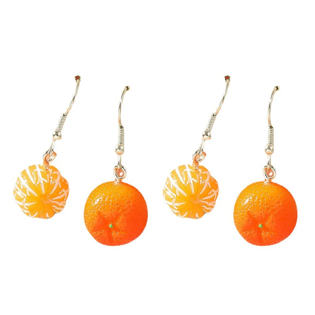 Orange Earrings Oranges Shape Dangle Resin Fruit Female Chic Adorable Girls Jewelry Simulated Shaped Trendy