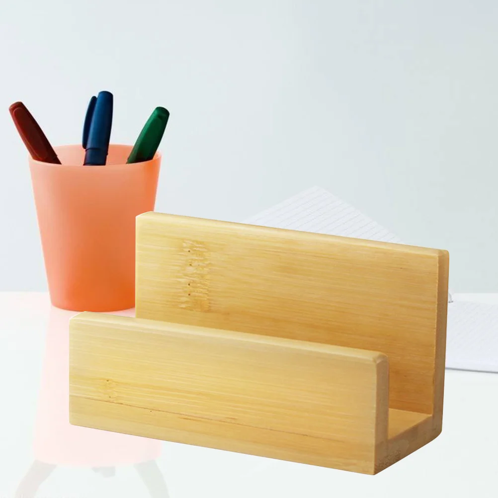 

Business Card Holder Wooden Storage Box Multifunctional Business Case Office Organizer Desk Name Storage Box Office Organizer