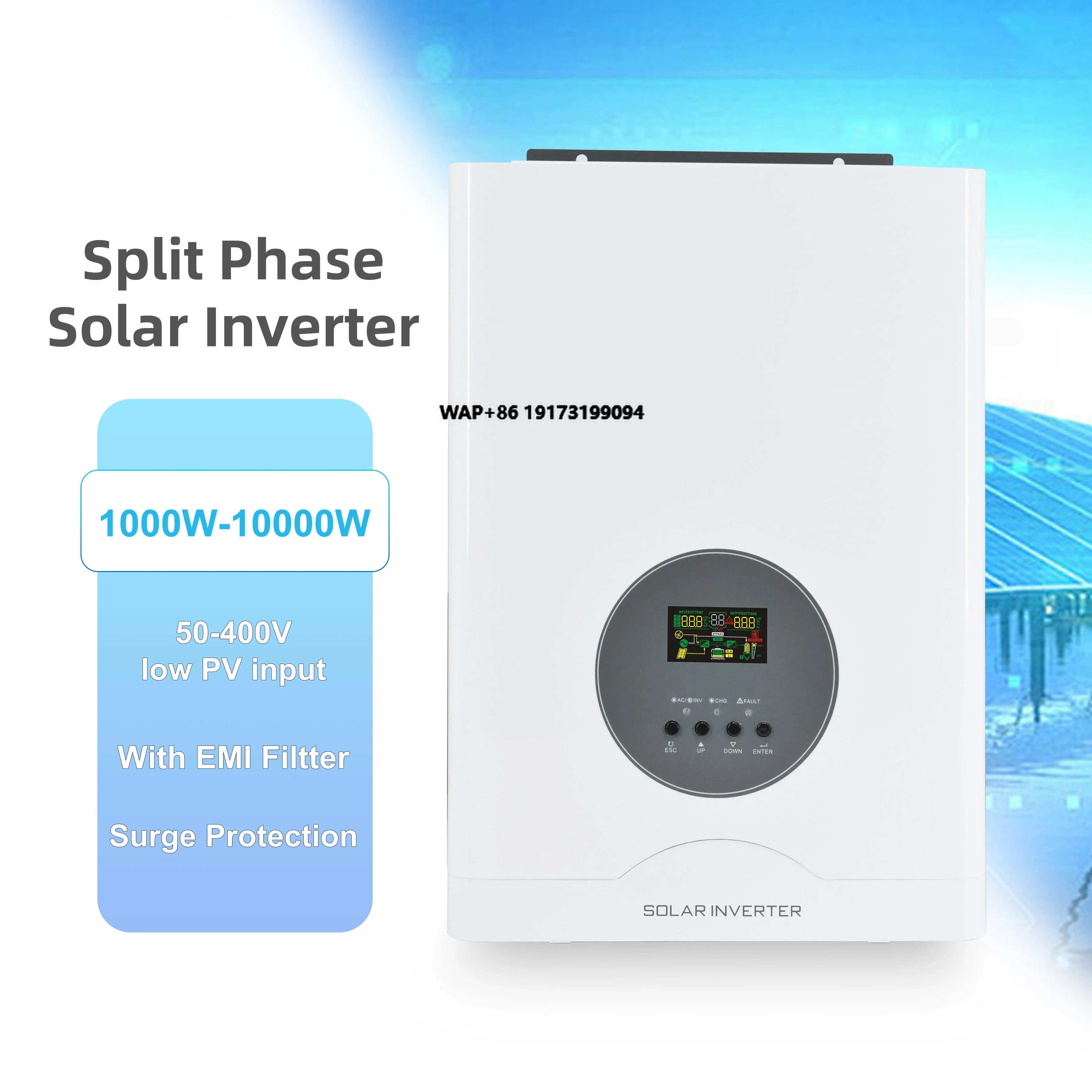 

5kW 6kW 10kW 11kW 60kW Hybrid Solar Inverter Split/Single Phase On/Off-Grid 10kVA Voltronic Kit Fotovoltaico 10kWh/Day System