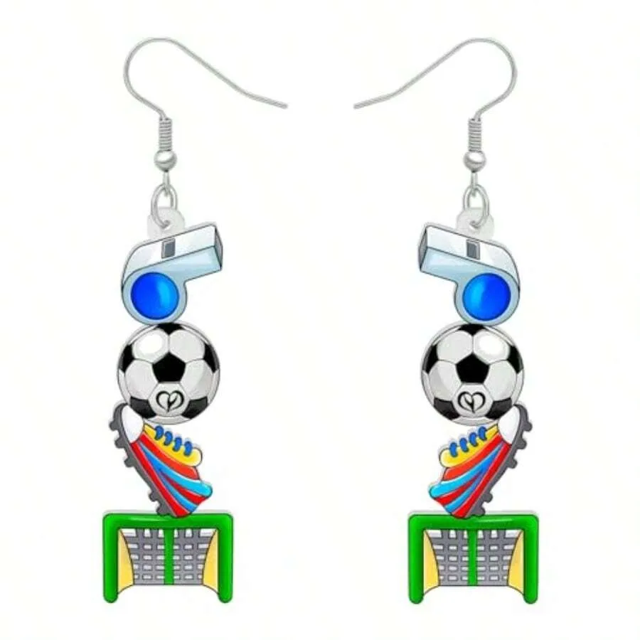 

BONSNY Novelty Floral Acrylic Dangle Physical Culture Sports Earrings For Women Jewelry Gifts Funny Sensitive Ears Hypoallergen