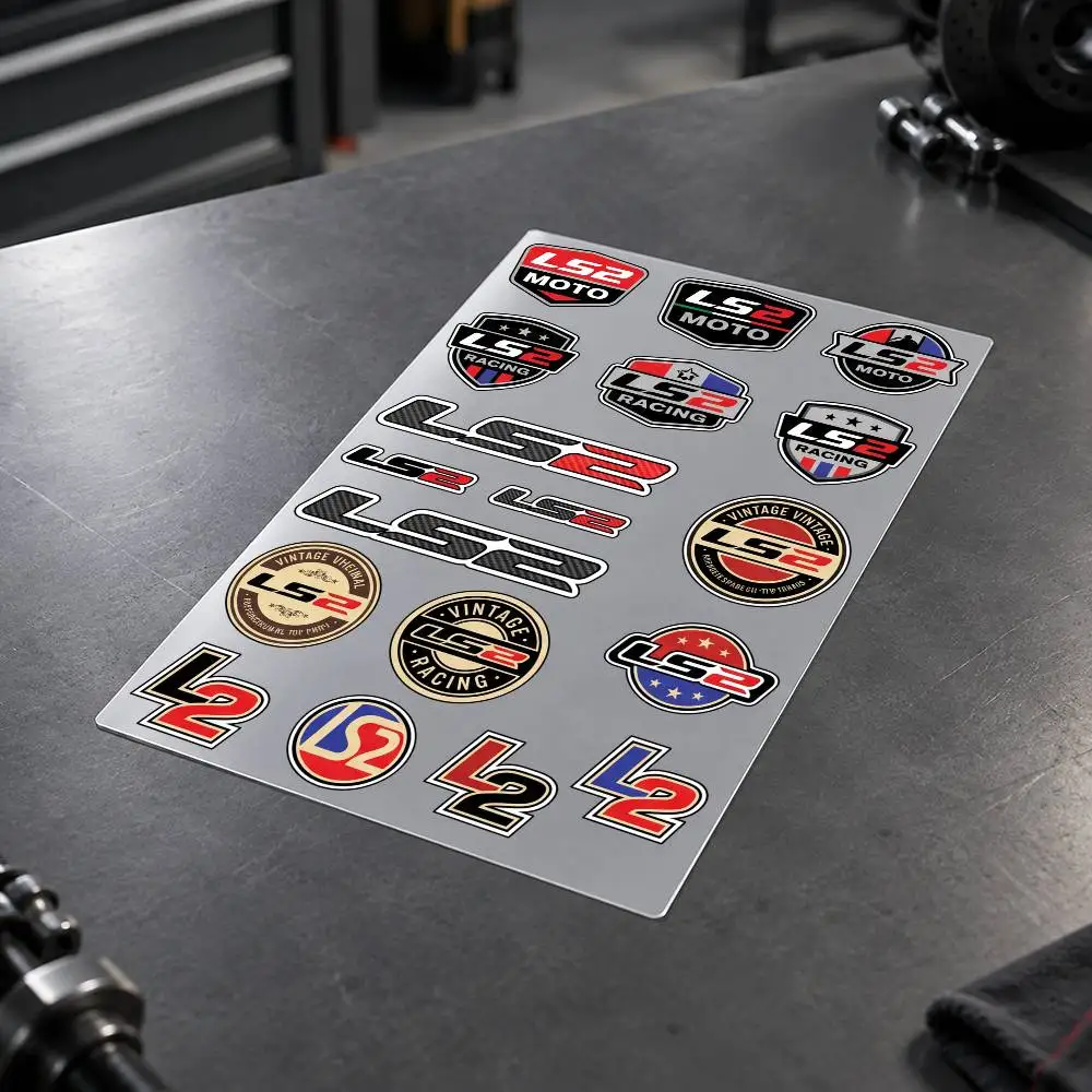 L-LS2 Motorcycle Sticker Set Reflective Decals For Helmet Fuel Tank Fairing Body Custom Bike Graphics Kit