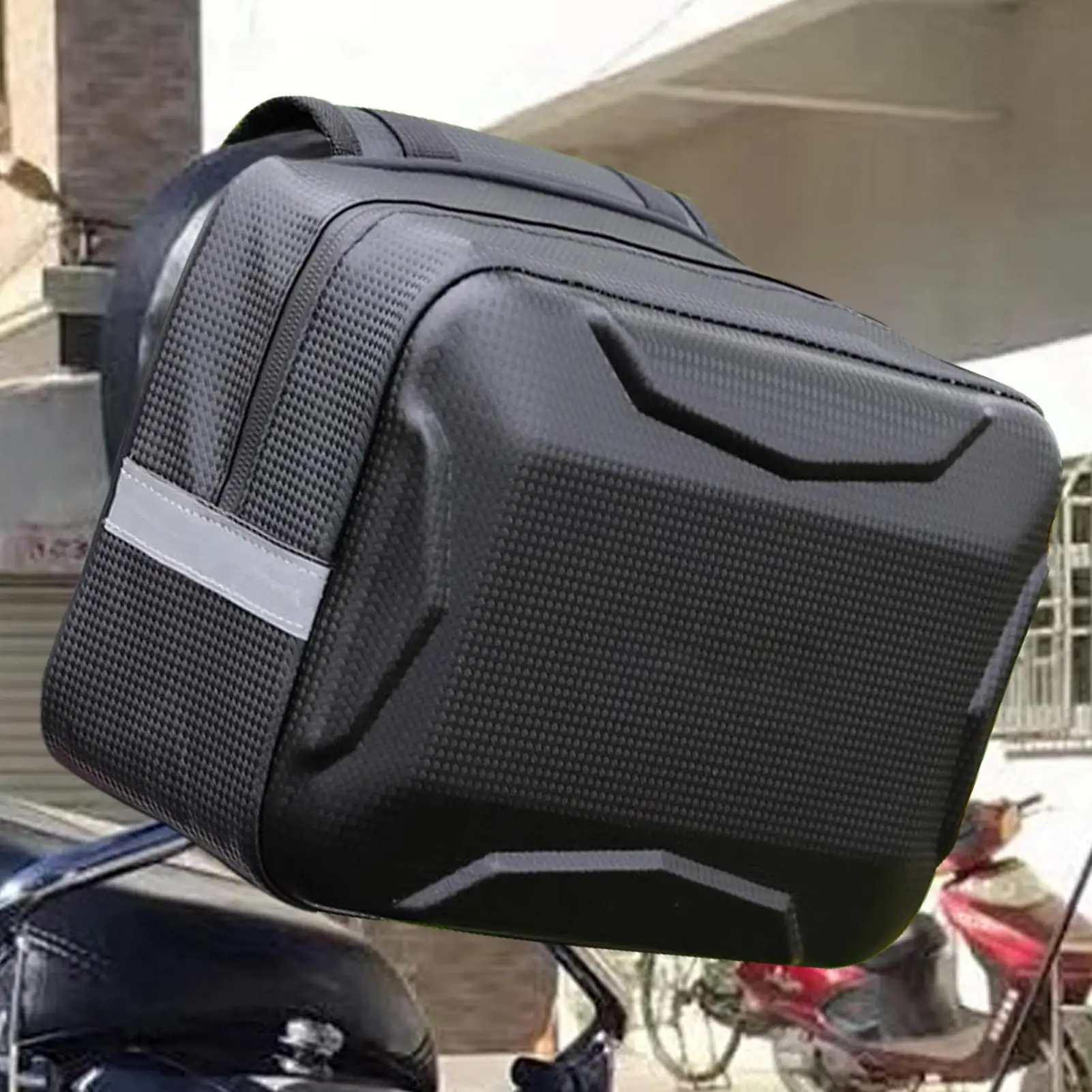 E-الدراجة مسند الظهر حقيبة هارد شل مقاوم للماء Ebike جذع السلة السلامة عاكسة قشرة صلبة مركبة كهربية حامل الحقائب ل #4