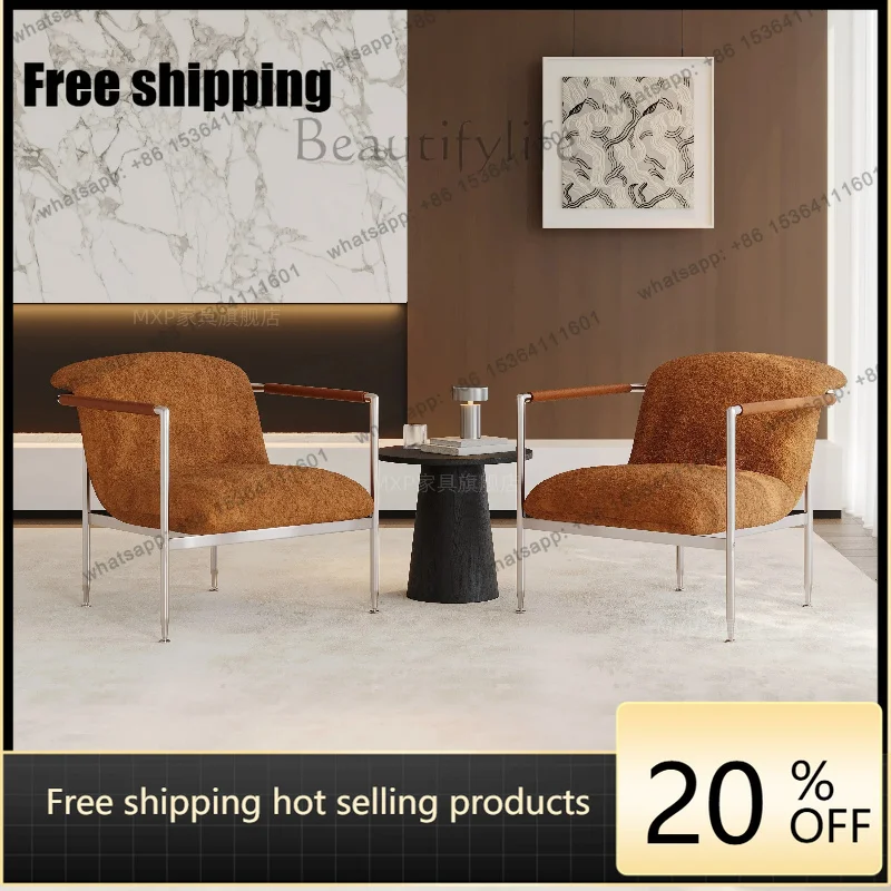 Factory Direct 56Italian single chair light luxury simple apartment Italian sofa coffee table combination