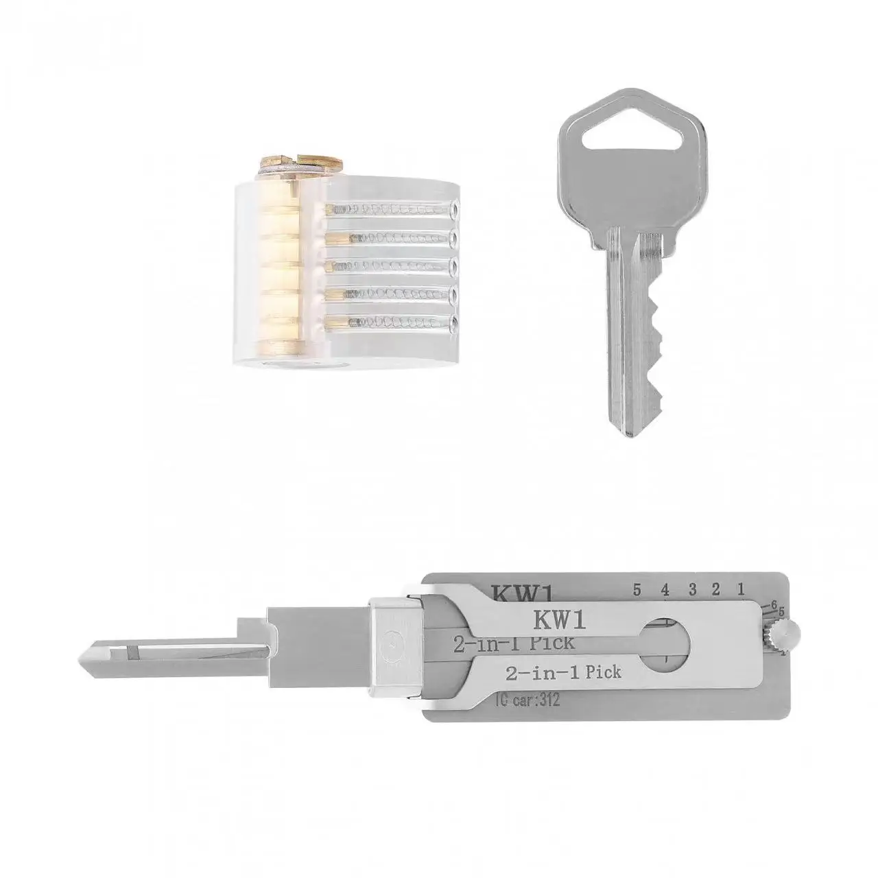 

Lishi 2-в-1 ключ из нержавеющей стали для домашней двери, гражданские замки, комплект декодера KW1, инструмент для практики, набор прозрачных замков