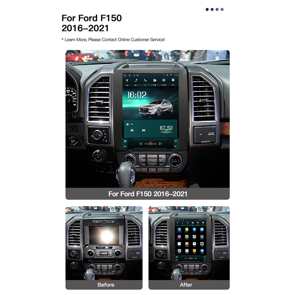 256G Android 13 Car Radio Stereo For Ford F150 2016 2017 2018 2019 2020 2021 Car Radio Stereo Wireless CarPlay Multimedia Player