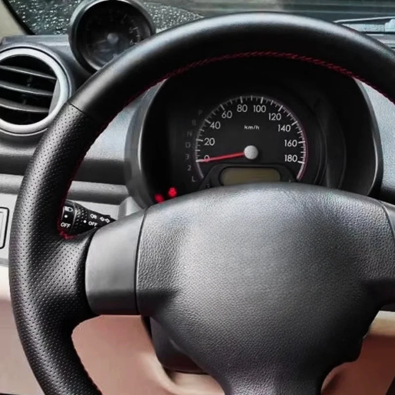 Car Inner Steering Wheel Cover Leather Trim For Suzuki Swift SX4 2008-2013 Alto 2009-2015 Splash 2007 Opel Agila (2) 2008-2014