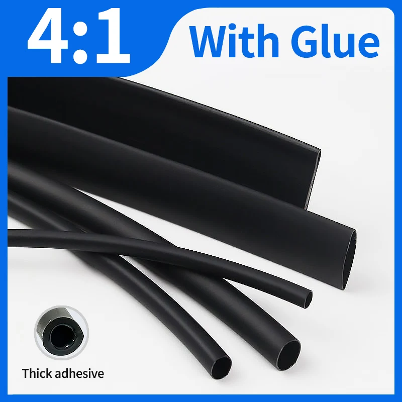 

100 Meters/ 10M 4:1 Heat Shrink Tube with Glue Polyolefin Shrinking Assorted Heat Shrink Tube Wire Cable Sleeving Tubing