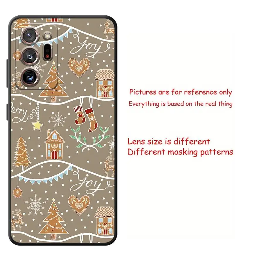 حافظة لهاتف سامسونج جالاكسي نوت S8 9 S10 8 S9 20 Ultra 10 Plus غطاء هاتف ناعم أسود كارتون عيد الميلاد #3