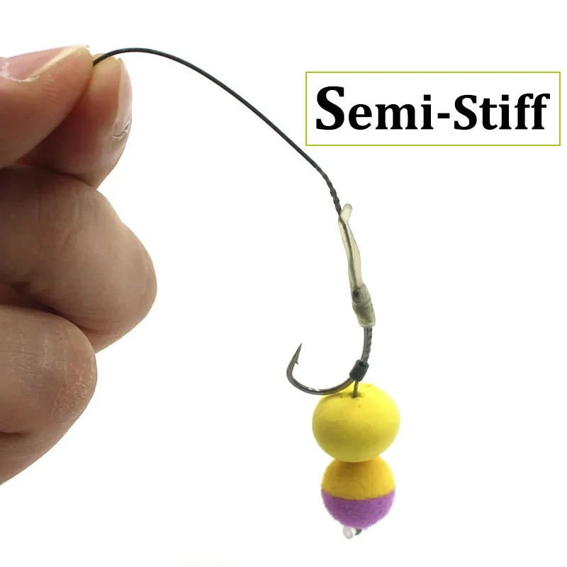 1 Stück 5m Karpfen-Angelschnur mit Hakenverbindung, beschichtete Hakenverbindung, Geflochtene Schnur für Hair Rig, 15IB 25IB 35IB, Karpfen- und Grobangel-Zubehör – Detail 3