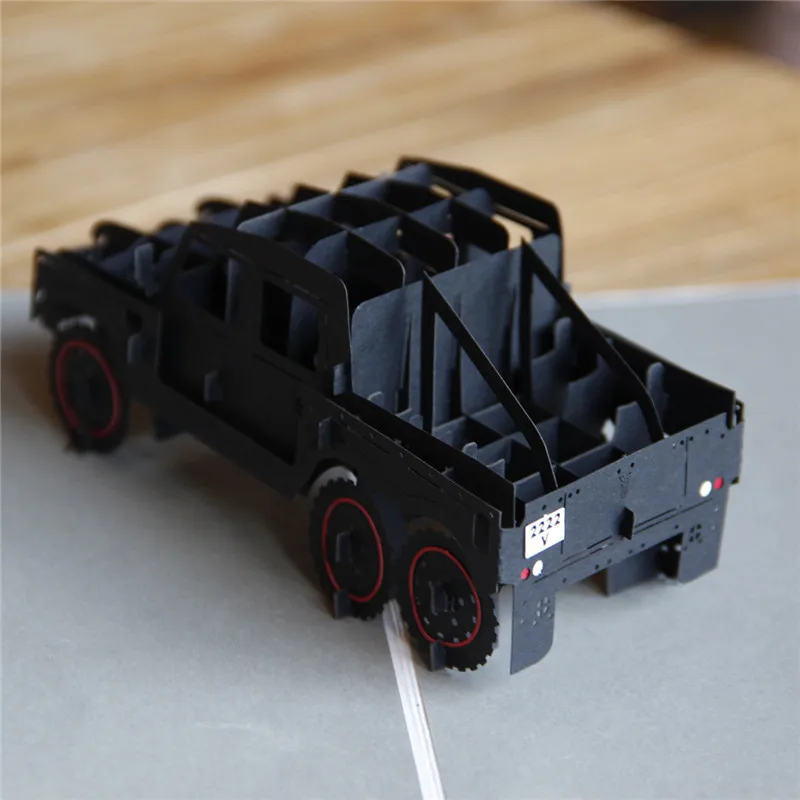 Father's Day 3D Creative Handmade Gift Cards Jeep Small Cards and Student Graduation Season Blessing Message Cards