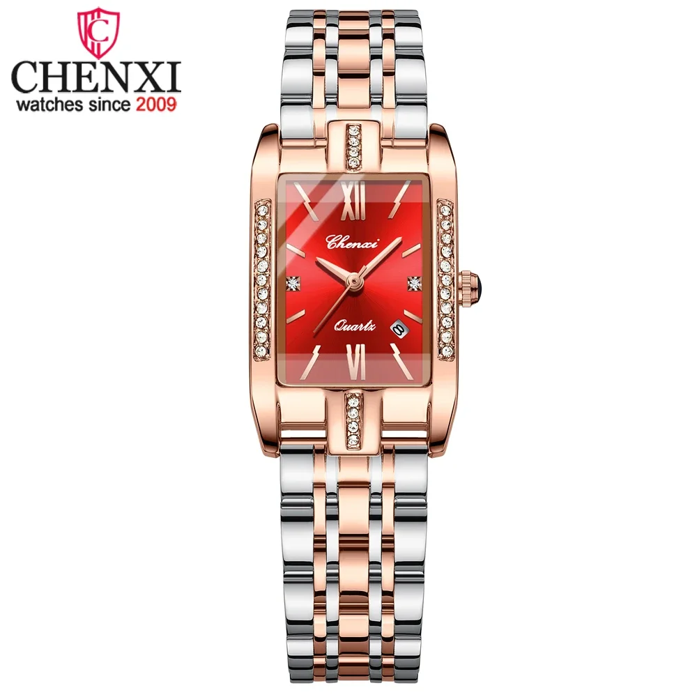 2024 Chenxi Cx-315 Luxury Women Top Brand Dress Waterproof Clock Quartz Ladies Lady Full Stainless Steel Rhinestone Wrist Watch