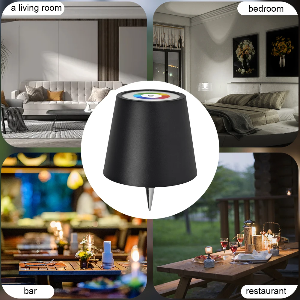 

LED Table Lamp Rechargeable Warm Light & RGB Wine Bottle Light 2000mAh Wine Bottle Decorative Light for Parties Bars Restaurants