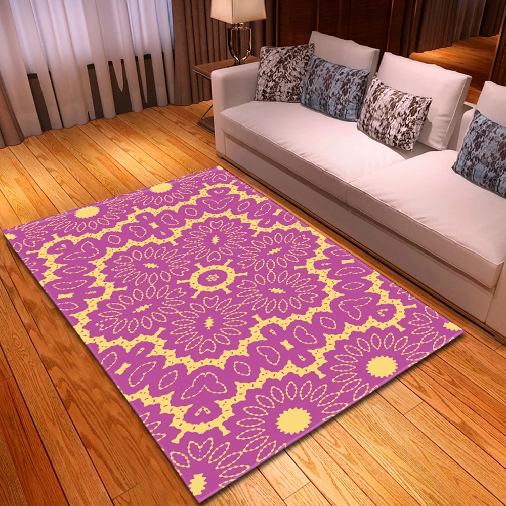 Bohemia Mandala Flower Pattern Carpet Living Room Rug Home Entrance Hallway Doormat Bedroom Bathroom Kitchen Non-Slip Floor Mat