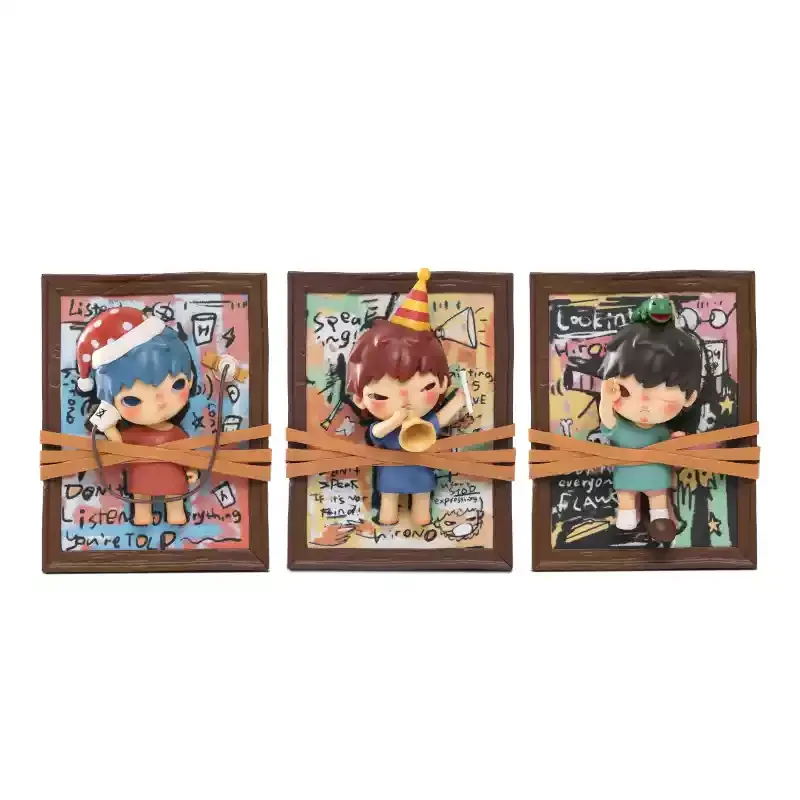 Popmart Hirono Listen Speak Look Series Figurine Model Set Trendy And Cute Desktop Ornaments Children'S Toys Girl's Gifts